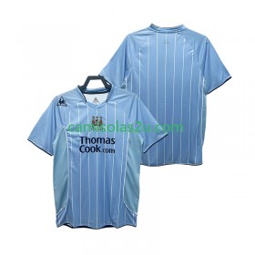 Camisolas de futebol Manchester City 2007 2008 Retro Equipamento Principal Manga Curta